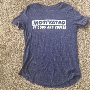 “Motivated by Dogs and Coffee” short sleeve tee